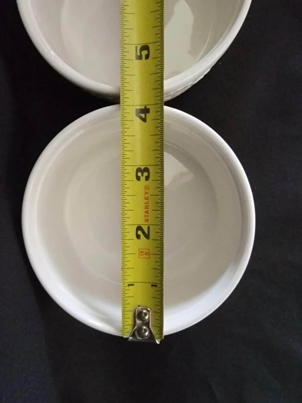 Rare Set of 2 Martha Stewart Everyday White Acorn Embossed Ramekin Dishes Bowls